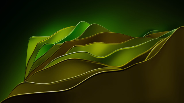 Green mountain abstract wavy environmental free wallpaper - medium preview image