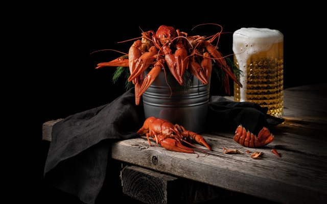 Lobsters beer still life food free wallpaper - medium preview image