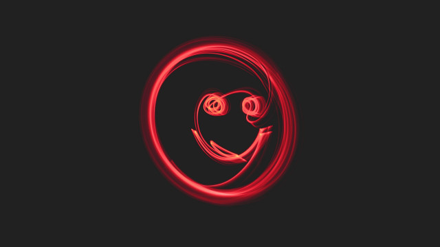 Red light smiley black background free wallpaper - medium preview image