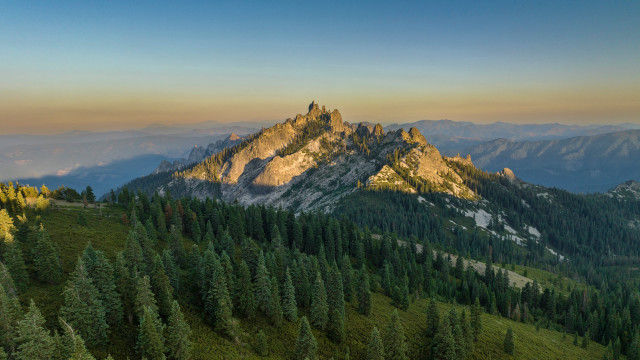 Mountain forest sky clouds distant free wallpaper - medium preview image