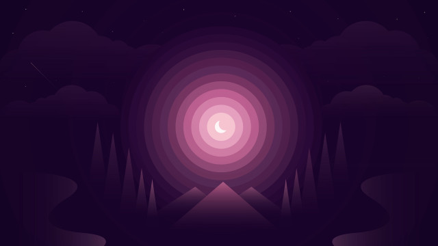 Purple night sky moon stars free wallpaper - medium preview image