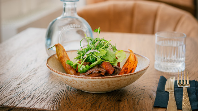 Bowl food table fork knife free wallpaper - medium preview image