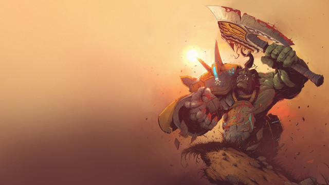 Fantasy armor demon shield sword free wallpaper - medium preview image