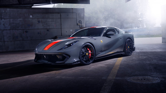 Silver sportscar redstripes parkinggarage fog free wallpaper - medium preview image