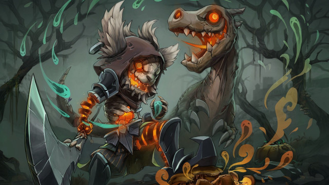 Cartoon demon armor forest glowing free wallpaper - medium preview image