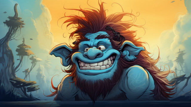 Cartoon smiling male hair air free wallpaper - medium preview image