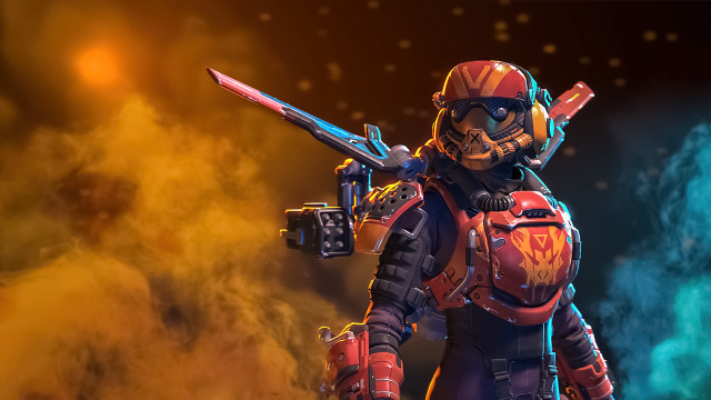 Space suit man holding gun free wallpaper - medium preview image