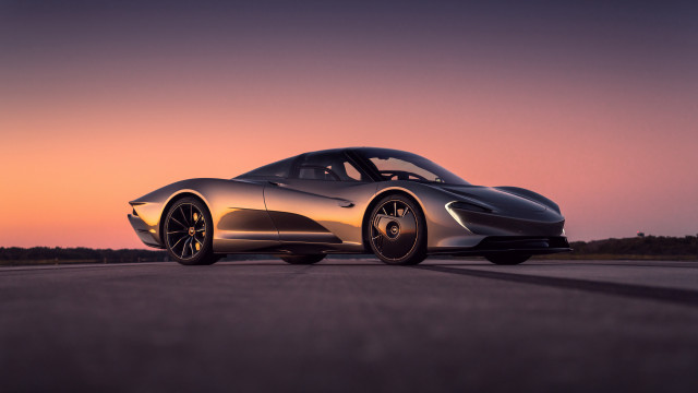 Silver sports car sunset pink #2 free wallpaper - medium preview image