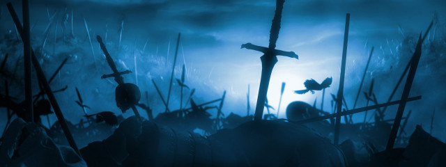 Cross field grass sky clouds free wallpaper - medium preview image