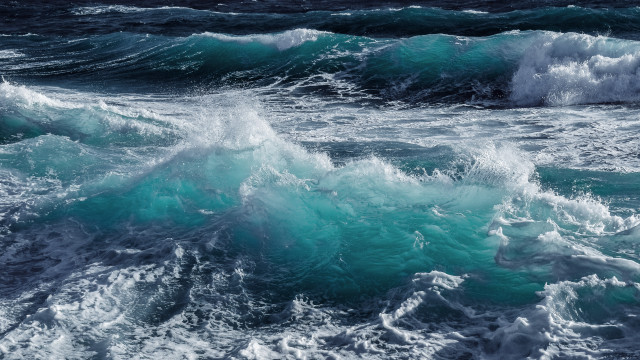 Ocean waves beach sunset ship free wallpaper - medium preview image