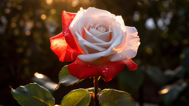 White red rose water droplets free wallpaper - medium preview image