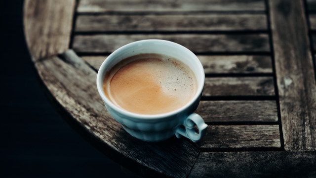 Coffee cup wooden table minimalism free wallpaper - medium preview image