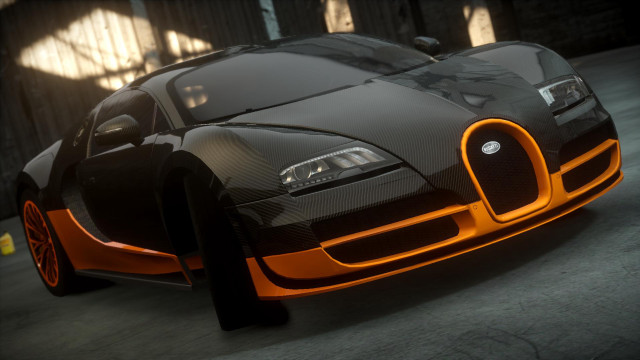 Bugatti car dark room photorealistic free wallpaper - medium preview image