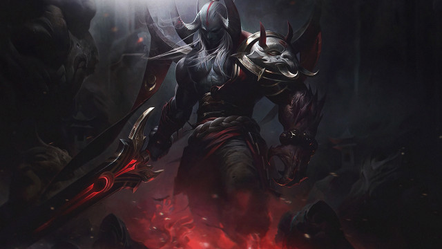 Demonic warrior glowing sword armor free wallpaper - medium preview image