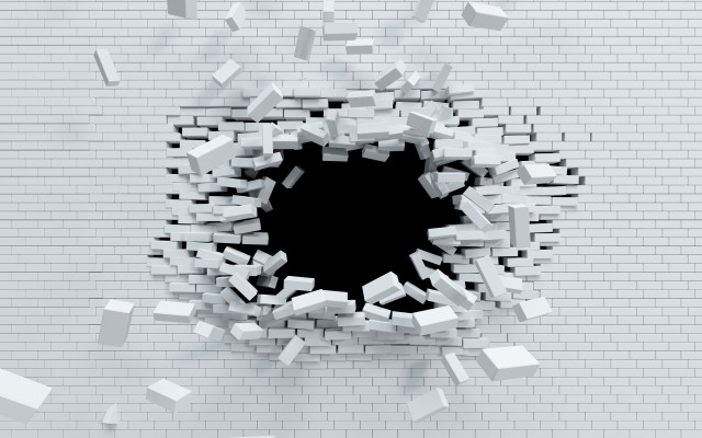 White brick hole black deep free wallpaper - medium preview image