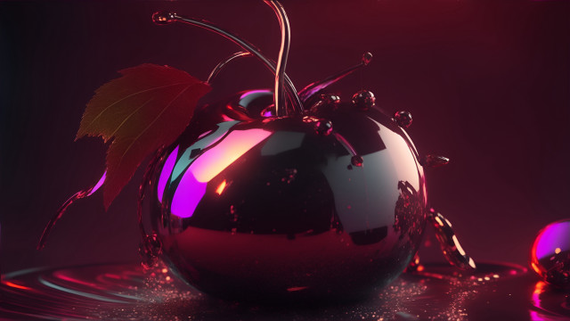 Shiny apple purple background red free wallpaper - medium preview image