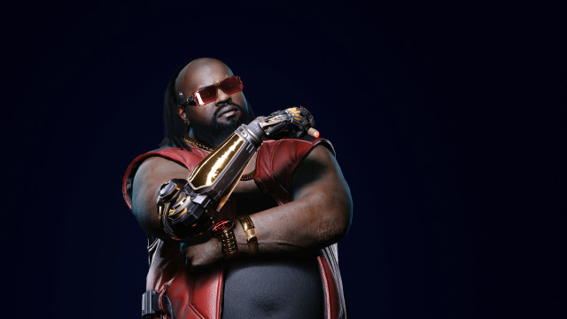 Red leather man gold object free wallpaper - medium preview image