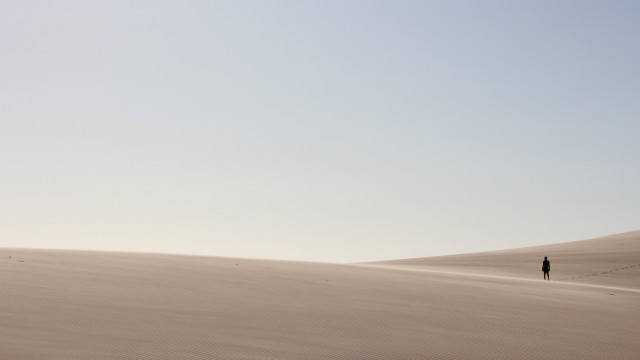 Desert lone person sand dunes #2 free wallpaper - medium preview image