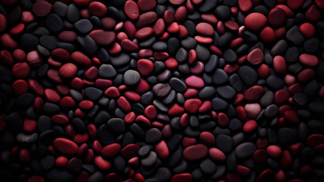 Red black rocks circle mosaic free wallpaper - medium preview image