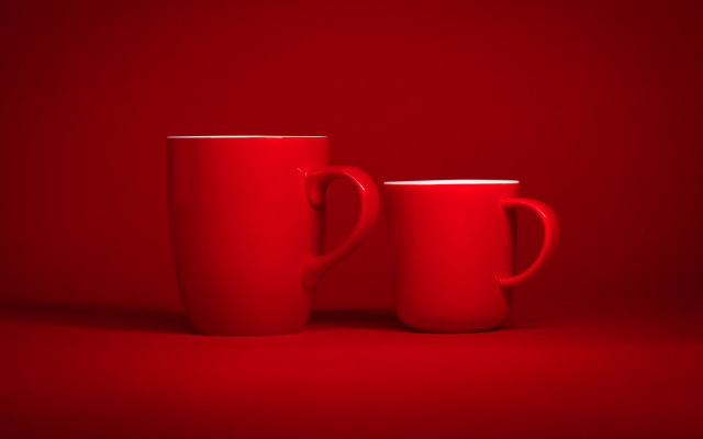 Red coffee mugs minimalism bourgeois free wallpaper - medium preview image