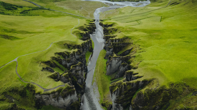 Lush green river valley hillside #2 free wallpaper - medium preview image