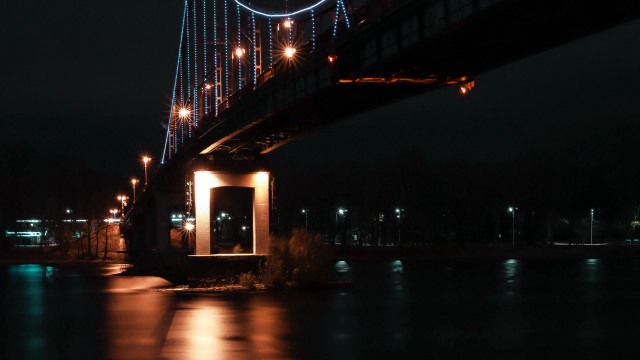 Night bridge reflection city lights #2 free wallpaper - medium preview image