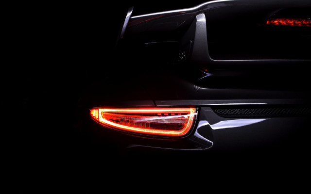 Car tail lights dark photorealism free wallpaper - medium preview image