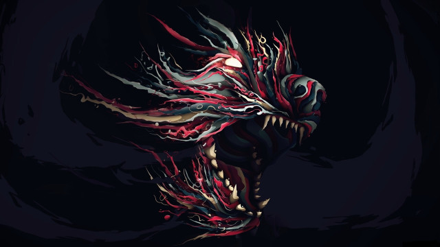 Demonic dragon face glow android free wallpaper - medium preview image