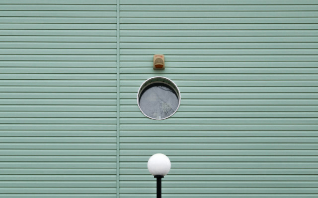 Green wall round window light free wallpaper - medium preview image
