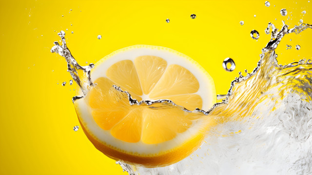Lemon water splash photorealism food free wallpaper - medium preview image