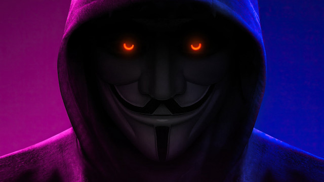 Hooded man glowing eyes planet free wallpaper - medium preview image