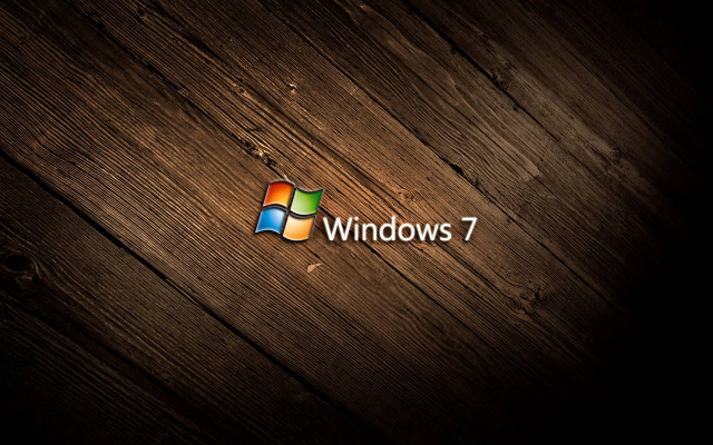 Wooden windows7 logo center computer free wallpaper - medium preview image