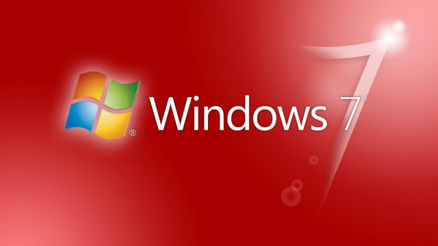 Red background windows7 logo white free wallpaper - medium preview image