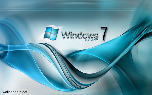 Blue wave windows7 logo word free wallpaper - medium preview image