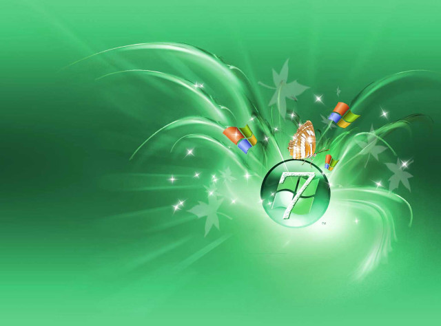 Green background seven stars swirl free wallpaper - medium preview image