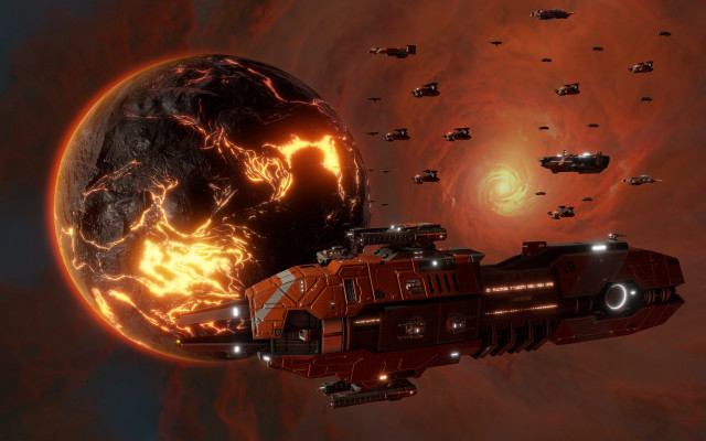 Space station explosion planet sunset free wallpaper - medium preview image