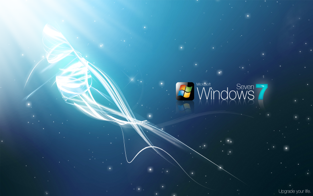 Blue white swirl windows7 star free wallpaper - medium preview image