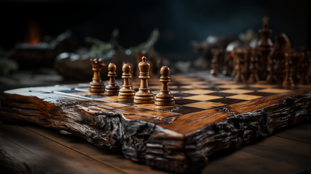 Chess wood 3d render city free wallpaper - medium preview image