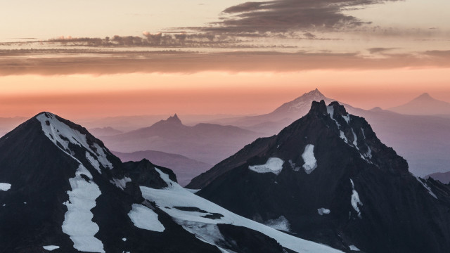 Mountain range snow pink sky #3 free wallpaper - medium preview image
