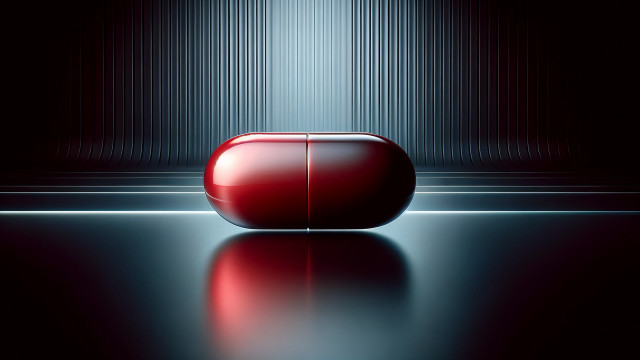 Red object shiny surface black free wallpaper - medium preview image