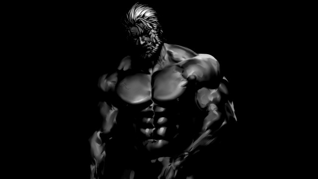 Muscular man bw blackbackground classicalrealism free wallpaper - medium preview image