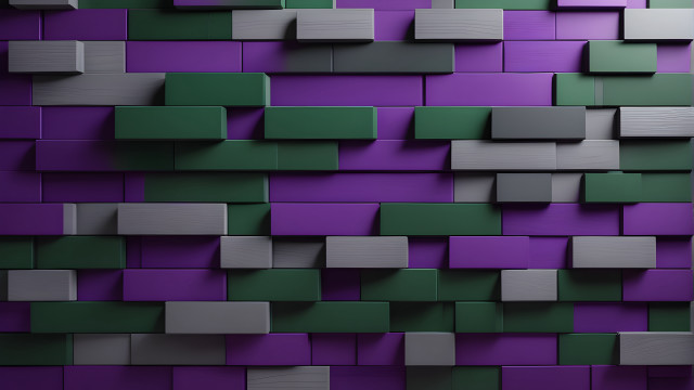Purple green wall squares black free wallpaper - medium preview image