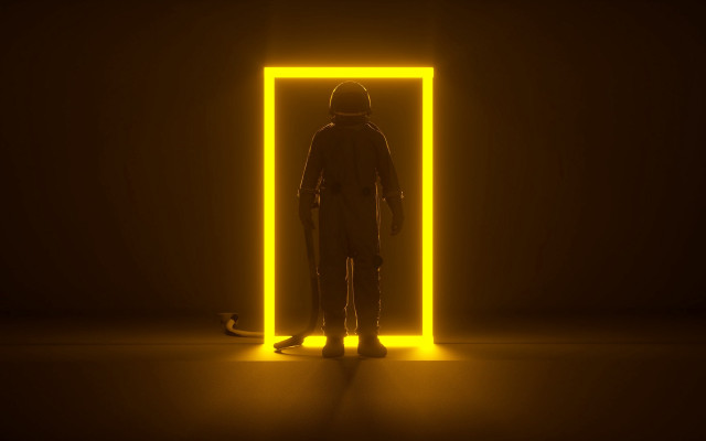 Man yellowdoor cat glowing sword free wallpaper - medium preview image