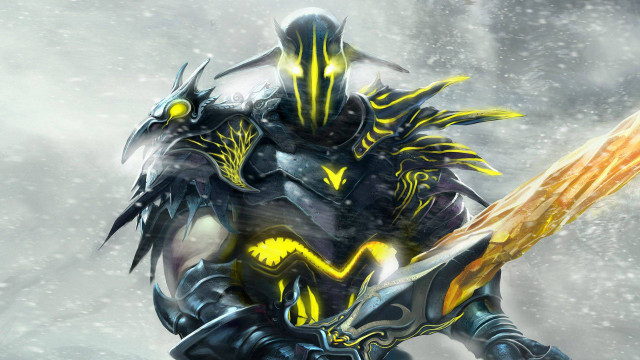 Snowy armor sword bird glowing free wallpaper - medium preview image