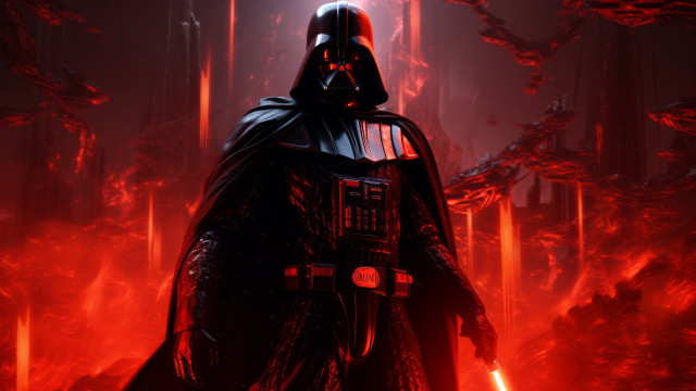 Darth vader red forest flames free wallpaper - medium preview image