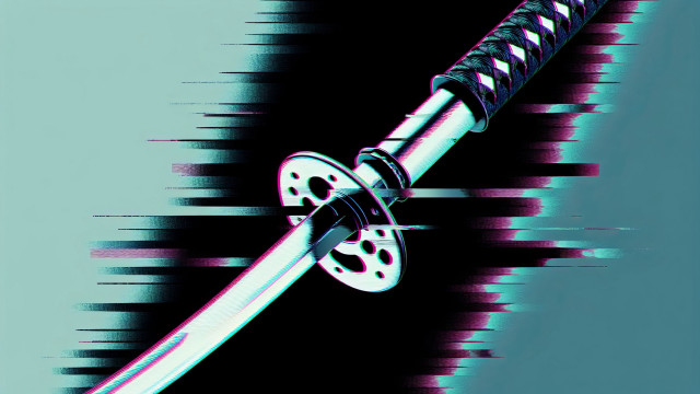 Katana black white blade blue free wallpaper - medium preview image