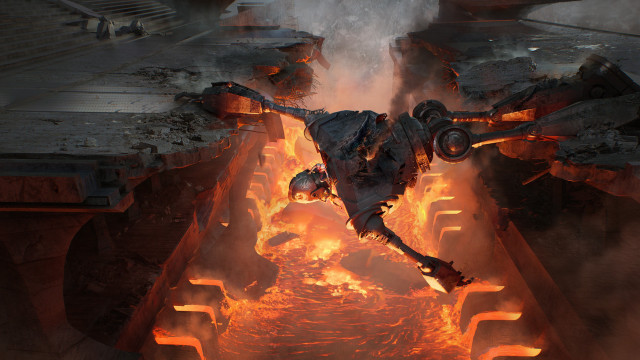 Sci fi battle flaming sword free wallpaper - medium preview image