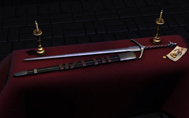 Sword sheath candle red cloth free wallpaper - medium preview image