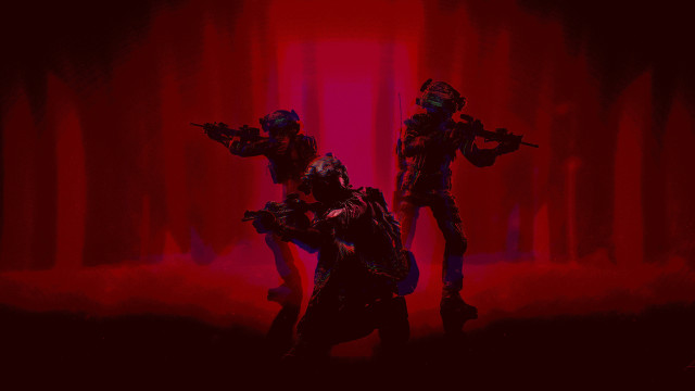 Red curtains dark room people free wallpaper - medium preview image