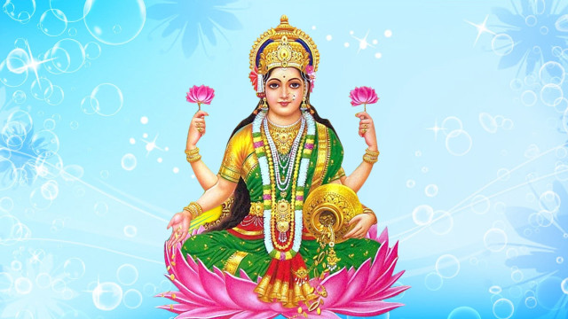 Woman lotus flower blue background free wallpaper - medium preview image